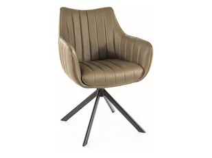 Krzesło do jadalni obrotowe AZALIA oliwkowe skóra syntetyczna SIGNAL - Krzesła - miniaturka - grafika 1