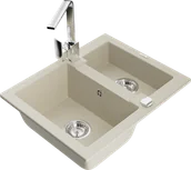 Zlewozmywaki z baterią - Mexen Carlos zlewozmywak granitowy 1,5-komorowy z baterią kuchenną Rita, beżowy - 6518-69-670300-00 - miniaturka - grafika 1