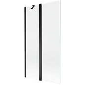 Parawany nawannowe - Mexen Mist parawan nawannowy 2-skrzydłowy 100 x 150 cm, transparent, czarny - 8A9-100-011-70-00 - miniaturka - grafika 1