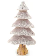 Choinki - Choinka sztuczna z futerkiem brokatem kryształowa glamour szara 60 cm - miniaturka - grafika 1