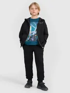 Spodnie i spodenki dla chłopców - 4F Spodnie dresowe joggery chłopięce - czarne 122 (6-7 lat) - miniaturka - grafika 1