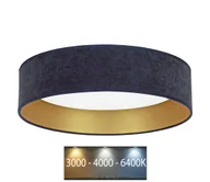 Lampy sufitowe - Brilagi - LED Plafon VELVET LED/24W/230V 3000/4000/6400K niebieski/złoty - miniaturka - grafika 1