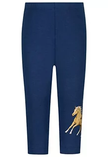 Legginsy - SALT AND PEPPER Dziewczęce legginsy Capri Horse z nadrukiem, niebieski atrament, normalne, Ink Blue, 110 cm - grafika 1