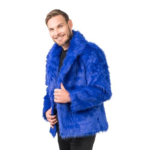 Chaks - Futrzany płaszcz dla dorosłych, krótka kurtka ze sztucznego futra, na karnawał, festiwal, modę imprezową