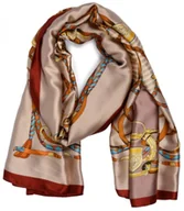 Apaszki i szaliki damskie - Stylowy szal szalik chusta wzór w kwiaty Elegancki 180x90 cm - miniaturka - grafika 1