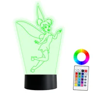 Lampy stojące - XL LAMPKA NOCNA LED 3D Dzwoneczek Wróżka 16 kolorów + Pilot IMIĘ Grawer - miniaturka - grafika 1