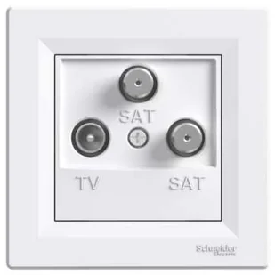 Schneider Electric Gniazdo antenowe TV-SAT-SAT końcowe 1dB białe- EPH3600121 - Gniazdka elektryczne - miniaturka - grafika 1
