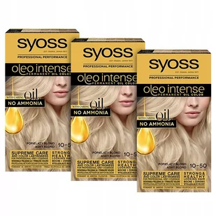 Syoss Oleo Intense Farba 10-50 Popielaty Blond 3szt. - Farby do włosów i szampony koloryzujące - miniaturka - grafika 1