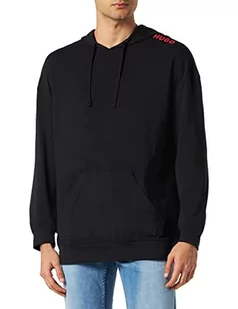 HUGO Męska bluza z kapturem z logo, czarny 2, XL - Bluzy męskie - miniaturka - grafika 1
