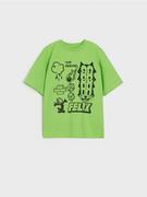 Koszulki dla chłopców - Sinsay - Koszulka Kot Feliks - zielony - miniaturka - grafika 1