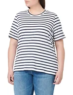 Koszulki i topy damskie - ONLY Damska koszulka Onlonly Life S/S Stripe Tee JRS, Cloud Dancer/Paski: granatowy blezer w paski, M - miniaturka - grafika 1