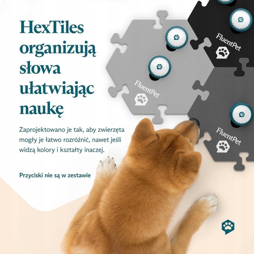 FluentPet - HexTile Compact - piankowa mata do przycisków - jasno beżowa