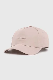 Calvin Klein czapka z daszkiem bawełniana kolor różowy z aplikacją K60K612764 - Czapki damskie - miniaturka - grafika 1