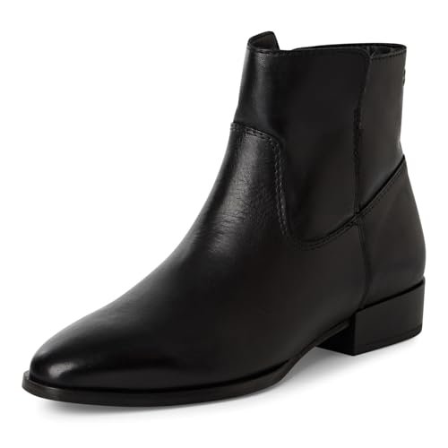 Tamaris Damskie sztyblety Boot Flat 1-25021-45, Black Leather, 36 EU, czarna skóra, 36 EU