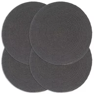 Obrusy i serwetki - vidaXL Maty na stół, 4 szt., gładkie, ciemnoszare, 38 cm, okrągłe - miniaturka - grafika 1