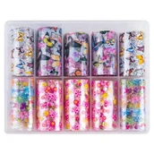 Ozdoby do paznokci - 10x Folia transferowa do zdobień Motyle XKZ-09-01 - miniaturka - grafika 1