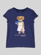 Koszulki dla dziewczynek - T-shirt z nadrukiem z logo - miniaturka - grafika 1