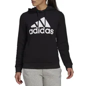 Bluzy sportowe damskie - Bluza adidas Loungewear Essentials Logo Fleece Hoodie GL0653 - czarna - miniaturka - grafika 1