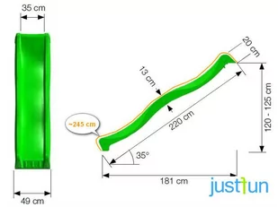 JUST FUN Zjeżdżalnia do podestu 1,25 m 1PR01-01A1.04 - Place zabaw - miniaturka - grafika 3
