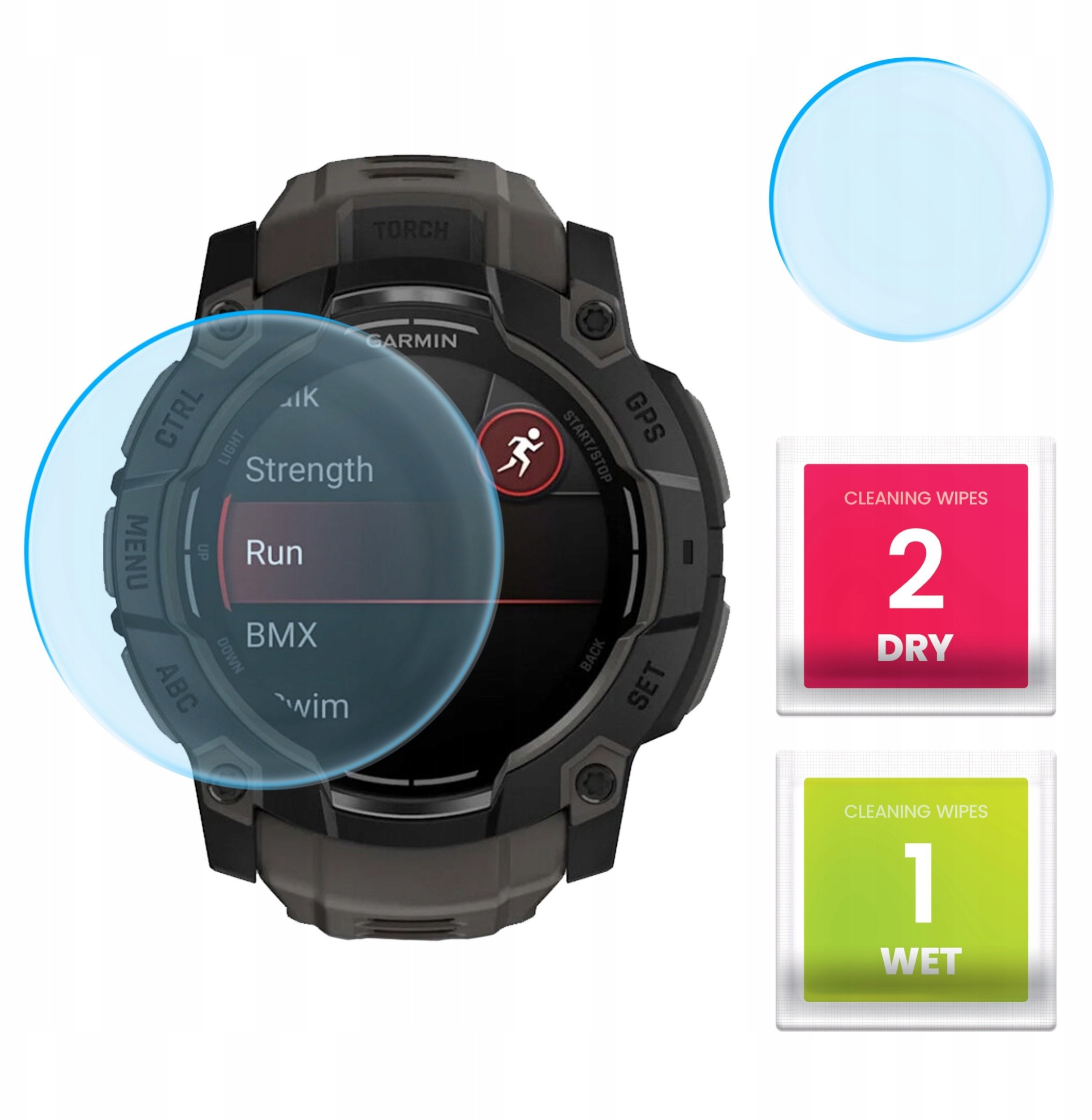 Szkło Hybrydowe do Garmin Instinct 3 50 mm Szkiełko, Ochronne, Szybka, 9H