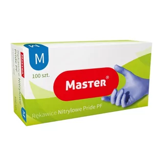 Master, Rękawiczki Nitrylowe Niebieskie M, 100 Sztuk - Rękawiczki jednorazowe - miniaturka - grafika 1