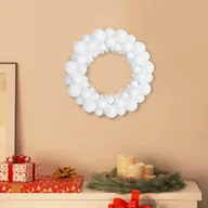 Bombki - vidaXL Wieniec Bożonarodzeniowy z Bombkami 2 pcs Biały 33 x 33 x 7 cm - miniaturka - grafika 1