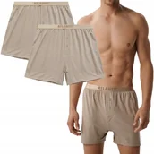 Majtki męskie - BOKSERKI MĘSKIE SZORTY LUŹNE Z MODALEM ATLANTIC 2BMB005 BEŻOWE 2PAK *S* - miniaturka - grafika 1