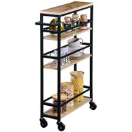 Wózki kuchenne - Mobilny wąski regał kuchenny 4 półki - miniaturka - grafika 1