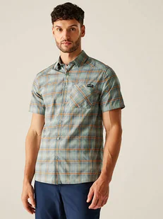 Regatta Koszula funkcyjna "Begarno" w kolorze błękitno-pomarańczowym - Koszulki sportowe męskie - miniaturka - grafika 1