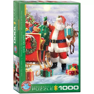 Eurographics Puzzle 1000 Santa with Sled by Simon Tread 6000-5639 - - Puzzle - miniaturka - grafika 1