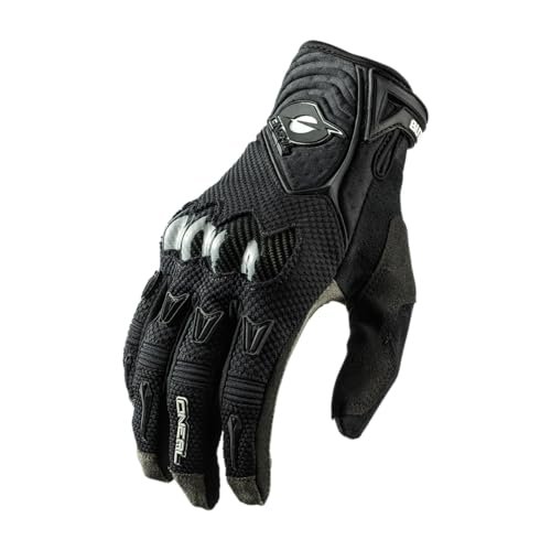 O'NEAL Rękawice kolarskie i motocrossowe MX MTB DH FR Downhill Freeride rozciągliwe w 4 kierunkach, karbonowa ochrona knykci, powlekane silikonem Butch Carbon Glove Dorośli Czarne XL