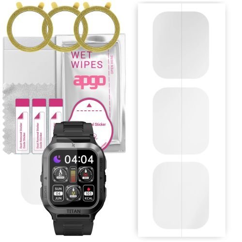 3x folia ochronna hydrożelowa do Maxcom FW67 TITAN Pro - apgo Smartwatch Hydrogel Protection Ochrona na ekran smartwatcha