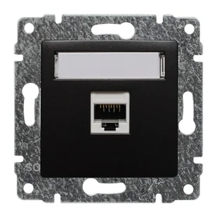 KOS Gniazdo komputerowe pojedyncze VENA Antracyt 516161 - Gniazdka elektryczne - miniaturka - grafika 1