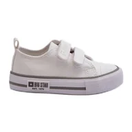 Buty dla dziewczynek - Dziecięce Trampki Na Rzepy Big Star LL374016 Białe - miniaturka - grafika 1