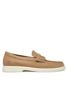 Tommy Hilfiger Mokasyny Nubuck P Loafer FM0FM05350 Beżowy - Mokasyny męskie - miniaturka - grafika 1