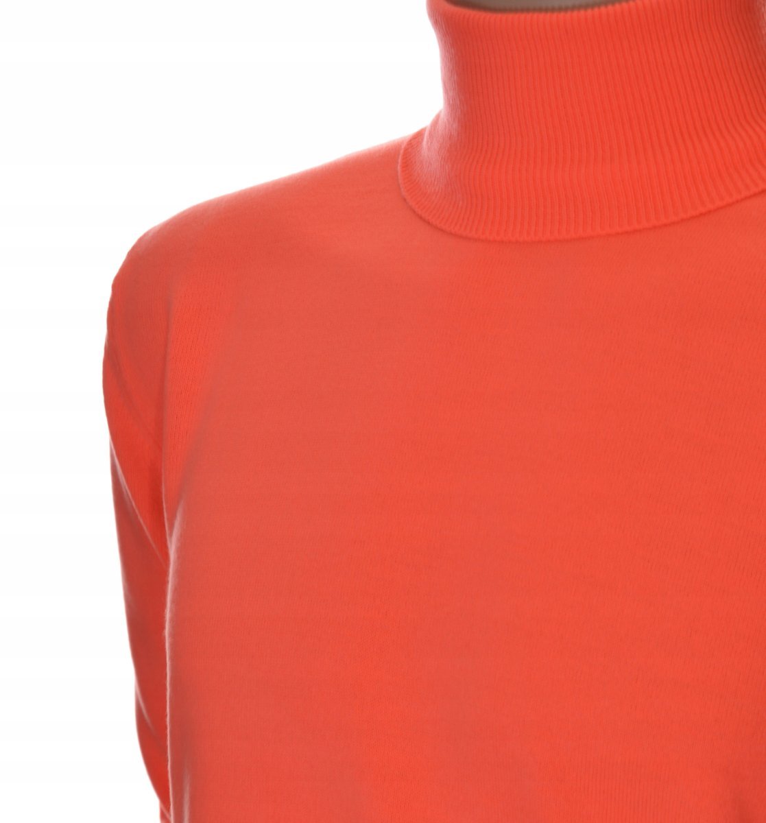 Sweter golf męski z kaszmiru i wełny merynosów kaszmirowy XL pomarańczowy