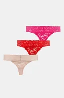 Majtki damskie - Guess stringi 3-pack kolor czerwony z koronki O4GG33 KC5L0 - miniaturka - grafika 1