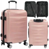 Walizki - ŚREDNIA WALIZKA PODRÓŻNA na KÓŁKACH 63 L BAGAŻ ABS TWARDA do SAMOLOTU LEKKA - miniaturka - grafika 1