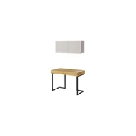 Zestawy mebli dla dzieci - Młodzieżowe Biurko z Szafką Wiszącą SET-10B Teen Flex Lenart Hikora Naturalna, Silk Flou, Raw Steel - miniaturka - grafika 1