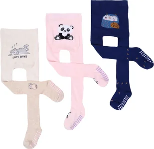 Rajstopy dziewczęce bawełniane we wzory z ABS 3PAK 92-98 YOCLUB - Rajstopy dziecięce - miniaturka - grafika 1