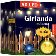 Lampy ogrodowe - GIRLANDA SOLARNA OGRODOWA LAMPKI SOLARNE 50 ŻARÓWEK LED NA BALKON 7 metrów - miniaturka - grafika 1