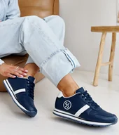 Sneakersy damskie - Granatowe sneakersy damskie CROSS JEANS-38 - miniaturka - grafika 1
