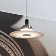 Lampy sufitowe - FLOS Lampa wisząca designerska FRISBI, możliwość ściemniania, biały / opal, salon / jadalnia, tworzywo sztuczne, design - miniaturka - grafika 1