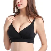 Biustonosze ciążowe - Bestomi, Biustonosz ciązowy, do karmienia, Bezszwowy, L, Czarny - miniaturka - grafika 1