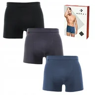 Majtki męskie - BOKSERKI MĘSKIE Gładkie Jednokolorowe 3Pak MORAJ r. M - miniaturka - grafika 1