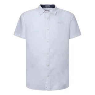 Pepe Jeans Krótka koszula męska Parker, biały, XXL - Koszule męskie - miniaturka - grafika 1