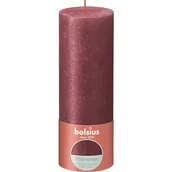 Świece - Bolsius Świeca pieńkowa rustic Shimmer 190/68 Czerwony - miniaturka - grafika 1