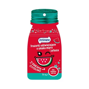 Drażetki odświeżające mięta + arbuz 16 g Dosfarm M01-7FBE-86064 - Gumy do żucia, lizaki, dropsy - miniaturka - grafika 2