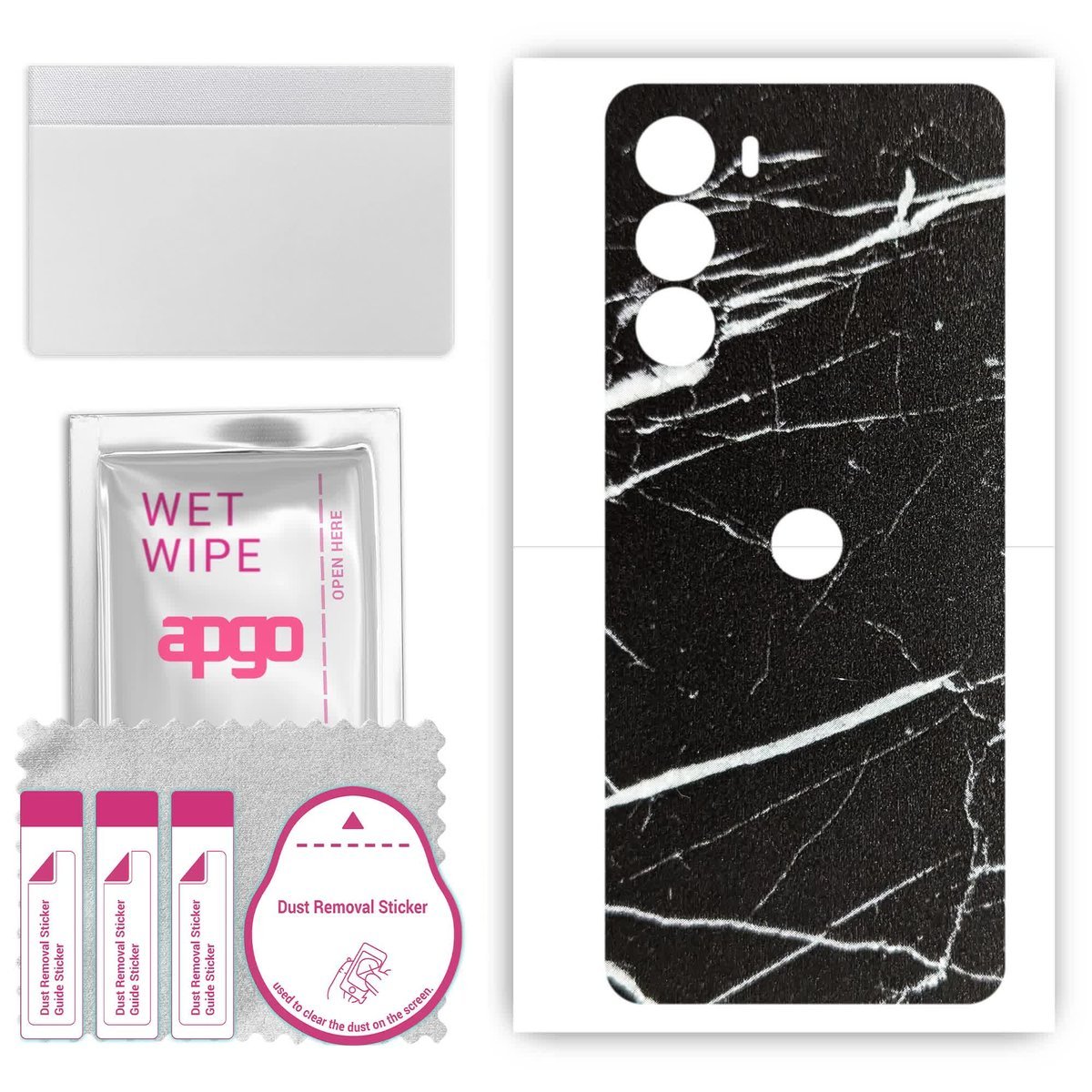 Folia naklejka skórka strukturalna na TYŁ do Motorola Edge+ 2022 - Marmur Ciemny - apgo SKINS