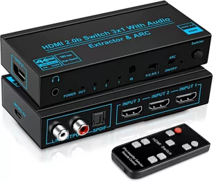 Switch Hdmi 2.0 3X1 Ekstraktor Spdif Hdcp 2.2 Hdr - Kable - miniaturka - grafika 1